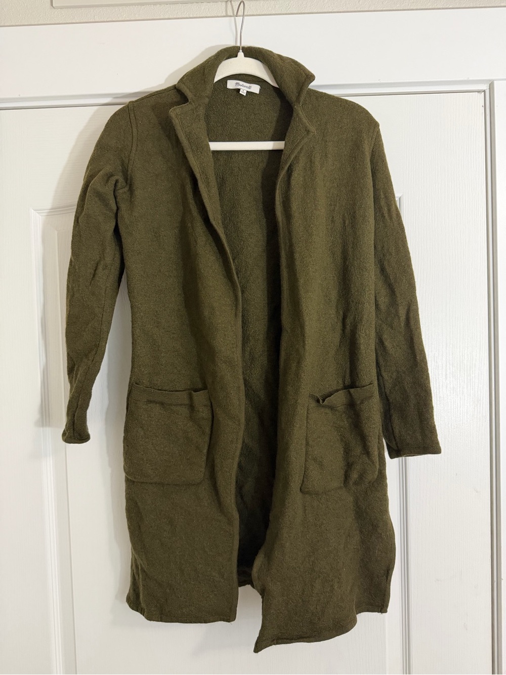 Cozy Open-Front Olive Green Women's Sweater Cardigan Madewell